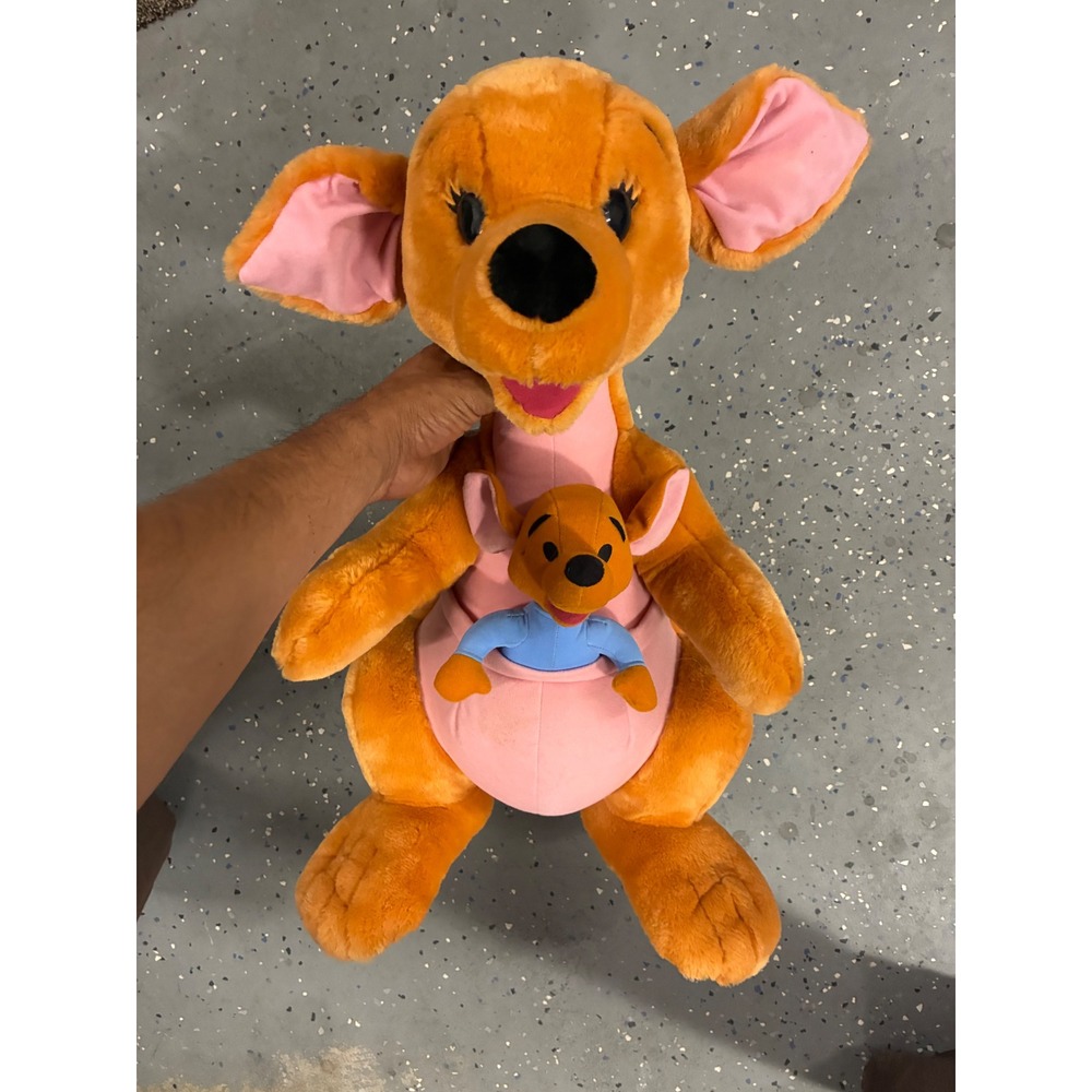 Disney Winnie the Pooh jumbo and Roo Plush Set Mattel 21 inches